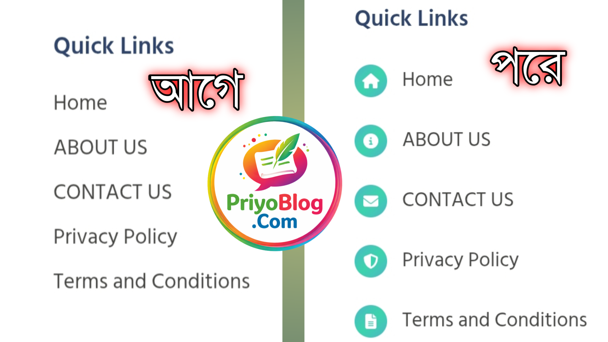জেনারেটপ্রেস থিম  ফুটার মেনুতে আইকন যোগ করুন প্লাগইন ছাড়া খুব সহজে 2026