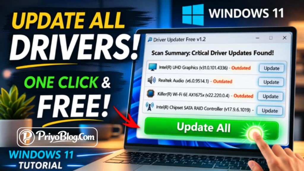 How to Update Every Driver on Windows 11 for FREE – One-Click Solution How to Update Every Driver on Windows 11 for FREE – One-Click Solution